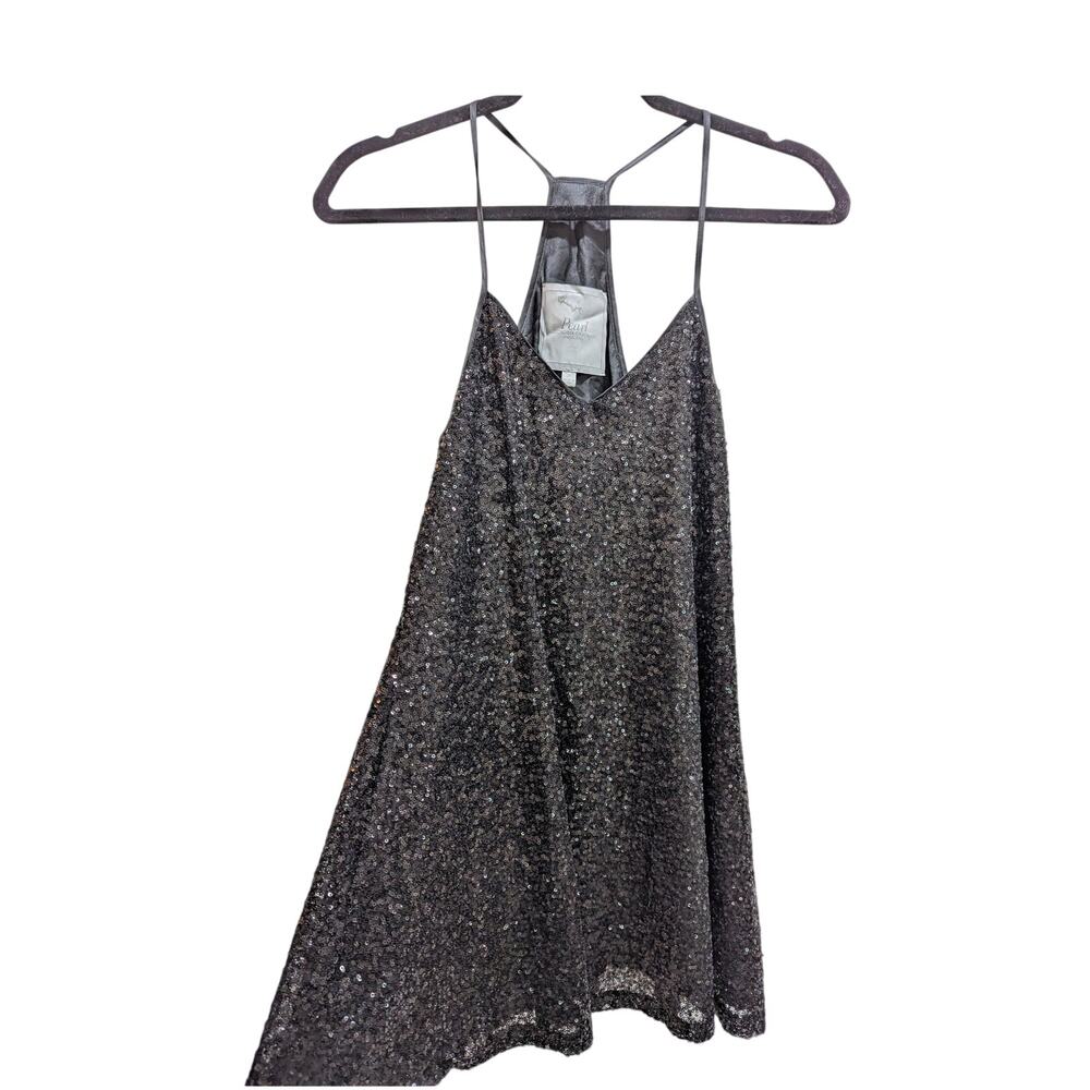 Pearl Georgina Chapman of Marchesa Women's Black Sequin Cocktail Dress Sz Small